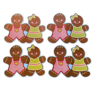 4 Gingerbread Boy and Girl Placemats